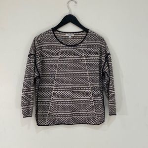 Madewell Cream Top Blouse Knit With Embroidery, Size- XS